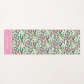 ピンクのクリスマスドッグズパーソナライズされたガール ヨガマット (正面(横))