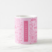 ピンクのクリスマスドードル | 休日応援 コーヒーマグカップ (中央)