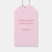 ピンクのクリスマスナツクラッカートリオ ギフトタグ (裏面)