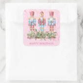 ピンクのクリスマスナツクラッカートリオ スクエアシール (バッグ)