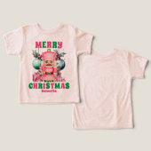 ピンクのクリスマスナツクラッカーパーソナライズされた名 (デザイン正面&裏面)