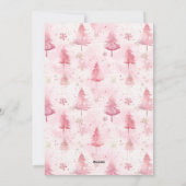 ピンクのクリスマスパインツリーズフォトホリデーカード シーズンカード (裏面)