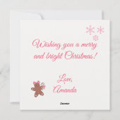 ピンクのクリスマスパターン シーズンカード (裏面)