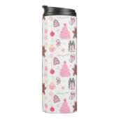 ピンクのクリスマスパターン タンブラー (回転右)
