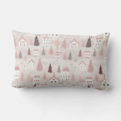 ピンクのクリスマスパターン ランバークッション (裏面)