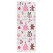 ピンクのクリスマスパターン ワインギフトバッグ (裏面)