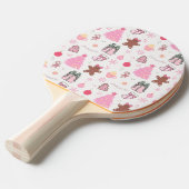 ピンクのクリスマスパターン 卓球ラケット (正面アングル)
