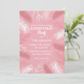ピンクのクリスマスパーティーと松葉の木 招待状 (スタンド正面)