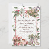 ピンクのクリスマスパーティー 招待状 (裏面)