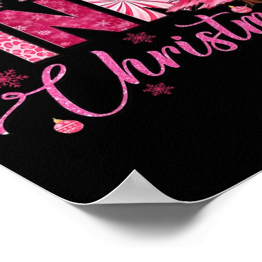 ピンクのクリスマスピンクのキリストの夢おもしろいを見ている ポスター (角)