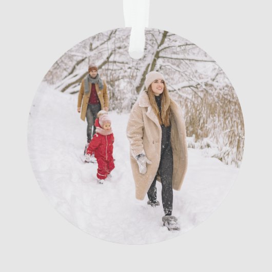 ピンクのクリスマスファミリーPHOTO名ホーム甘いホーム オーナメント (裏面)