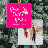 ピンクのクリスマスファミリーPHOTO名ホーム甘いホーム セラミックオーナメント