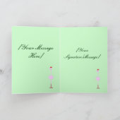 ピンクのクリスマスフラミンゴ3カード シーズンカード (内部)