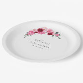 ピンクのクリスマスフローラ | Winter Girlベビーシャワー ペーパープレート (アングル)