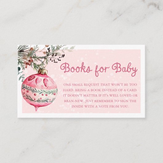 ピンクのクリスマスブックスベビーエンクロージャカード エンクロージャーカード (正面)