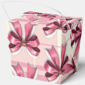 ピンクのクリスマスプレイド弓 フェイバーボックス (裏面)