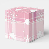 ピンクのクリスマスプレイド雪 フェイバーボックス (裏面サイド)