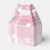 ピンクのクリスマスプレイド雪 フェイバーボックス (裏面サイド)