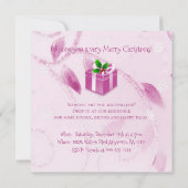 ピンクのクリスマスプレゼント招待状 招待状 (裏面)