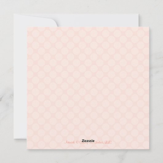 ピンクのクリスマスベイビーシャワー招待状 シーズンカード (裏面)