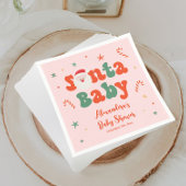 ピンクのクリスマスベビーガールシャワー スタンダードカクテルナプキン