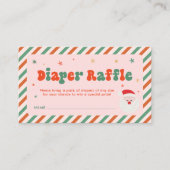ピンクのクリスマスベビーシャワーおむつラッフル エンクロージャーカード (正面)