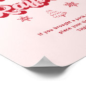 ピンクのクリスマスベビーシャワーおむつラッフル ポスター (角)