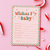 ピンクのクリスマスベビーシャワーの願いベビーカード 招待状