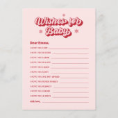 ピンクのクリスマスベビーシャワーの願いベビーゲーム ノートカード (正面)