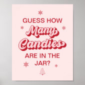 ピンクのクリスマスベビーシャワーゲーム ポスター (正面)