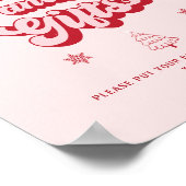 ピンクのクリスマスベビーシャワーブックとギフト ポスター (角)