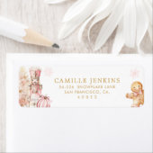 ピンクのクリスマスベビーシャワー ラベル (インサイチュ)