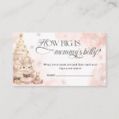ピンクのクリスマスベビー鹿どのように大きいママの腹 エンクロージャーカード (正面)