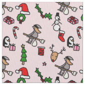 ピンクのクリスマスベファナ ファブリック (クローズアップ)