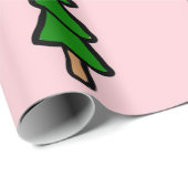 ピンクのクリスマスベファナ ラッピングペーパー (ロールコーナー)