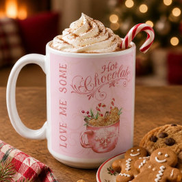 ピンクのクリスマスホットチョコレートマグカップ コーヒーマグカップ