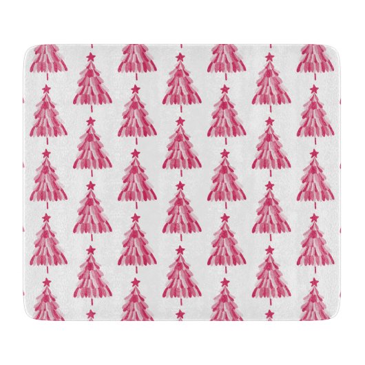 ピンクのクリスマスホリデーツリー カッティングボード (正面)