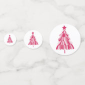 ピンクのクリスマスホリデーツリー コンフェッティ (裏面)