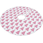 ピンクのクリスマスホリデーツリー ブラッシュドポリエステルツリースカート (アングル)