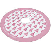 ピンクのクリスマスホリデーツリー ブラッシュドポリエステルツリースカート (アングル)