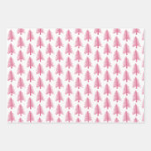 ピンクのクリスマスホリデーツリー ラッピングペーパーシート (正面2)