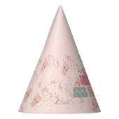 ピンクのクリスマスボウ冬のオーネダーランドの最初の誕生日 パーティーハット (左)