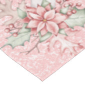 ピンクのクリスマスポインセチアグリッター背景7 テーブルクロス (アングル)