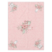 ピンクのクリスマスポインセチアグリッター背景7 テーブルクロス (正面)