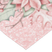 ピンクのクリスマスポインセチアグリッター背景 テーブルクロス (アングル)