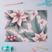 ピンクのクリスマスポインセチア 薄葉紙 (クラフト)