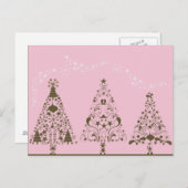 ピンクのクリスマスポストカード シーズンポストカード (正面/裏面)