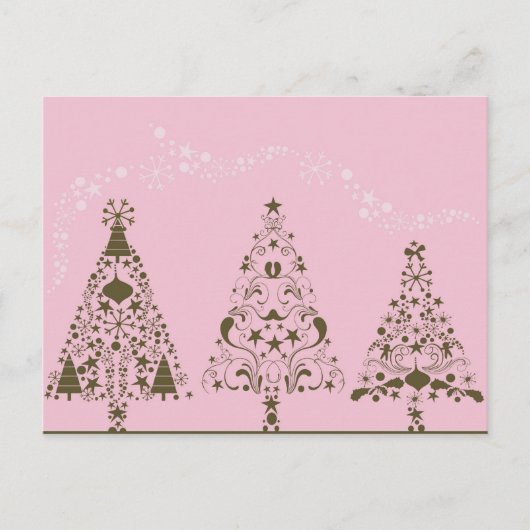 ピンクのクリスマスポストカード シーズンポストカード (正面)