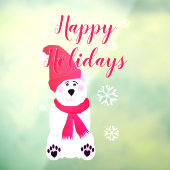 ピンクのクリスマスポーラーベア ウィンドウサイン (シート3)