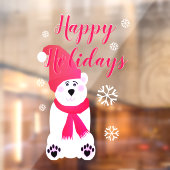 ピンクのクリスマスポーラーベア ウィンドウサイン (シート2)